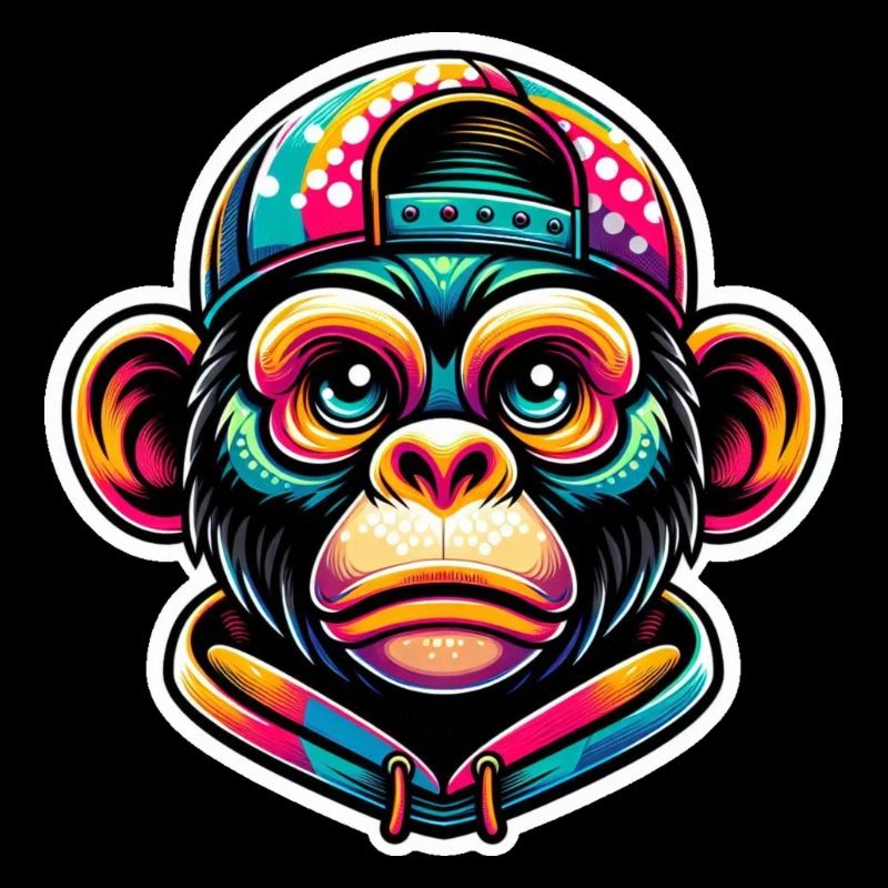 Monkey Hoodie Cap Coloré