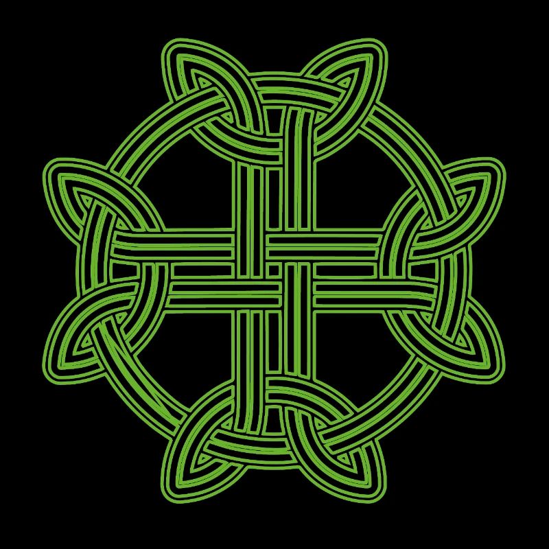 Celtic Cross Pattern Neon Green