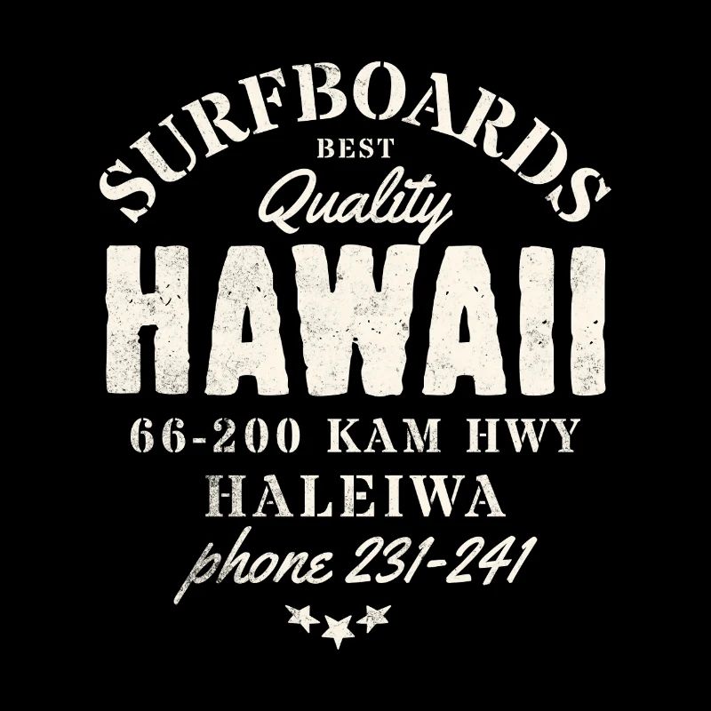 Design de Plaque Surf Hawaii Retro