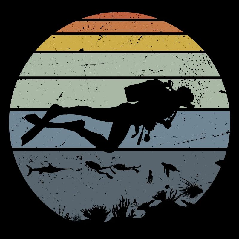 Unterwassertaucher Silhouette Szene