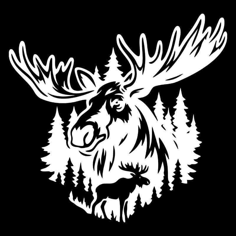 Silhouette majestueuse d’orignal dans la forêt