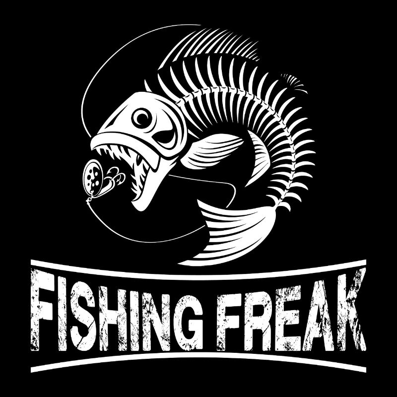Fishing Freak Skeleton Illustration
