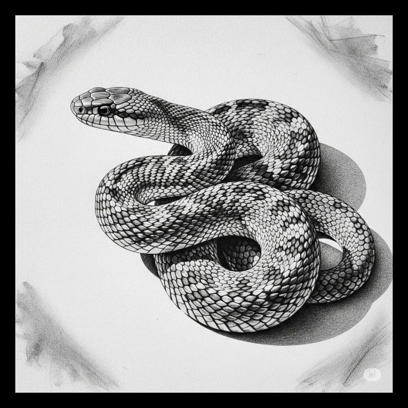 Black and White Scale Snake
