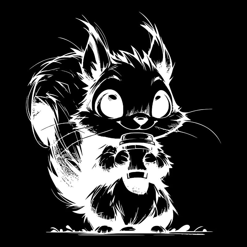 Coffee makes the squirrel awake and funny