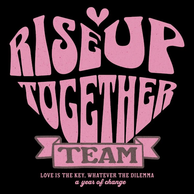 Conception de t-shirt Love Unity Heart, Levez-vous ensemble