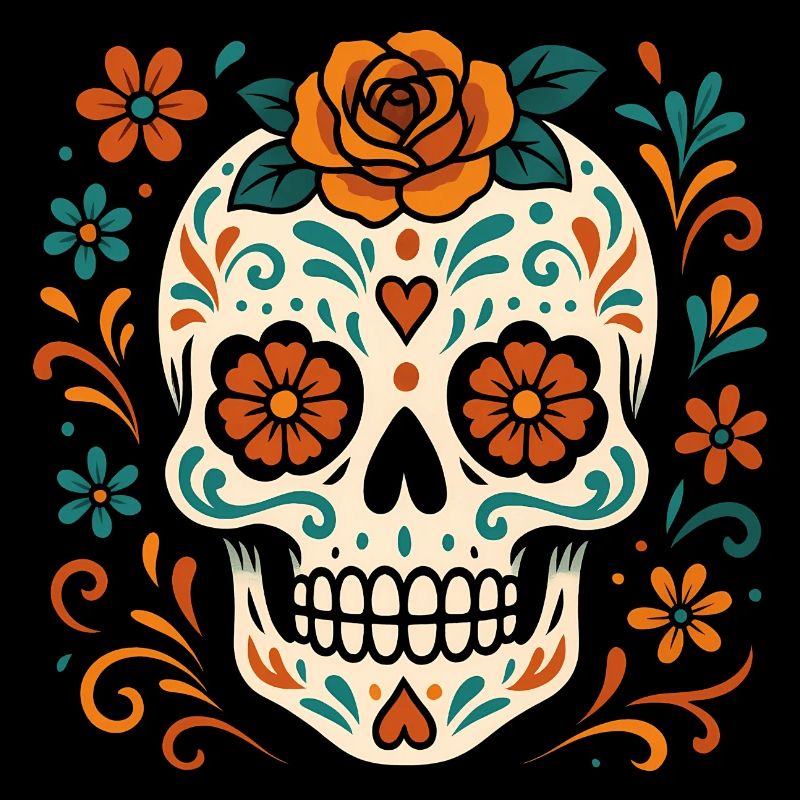 Floral skull with roses