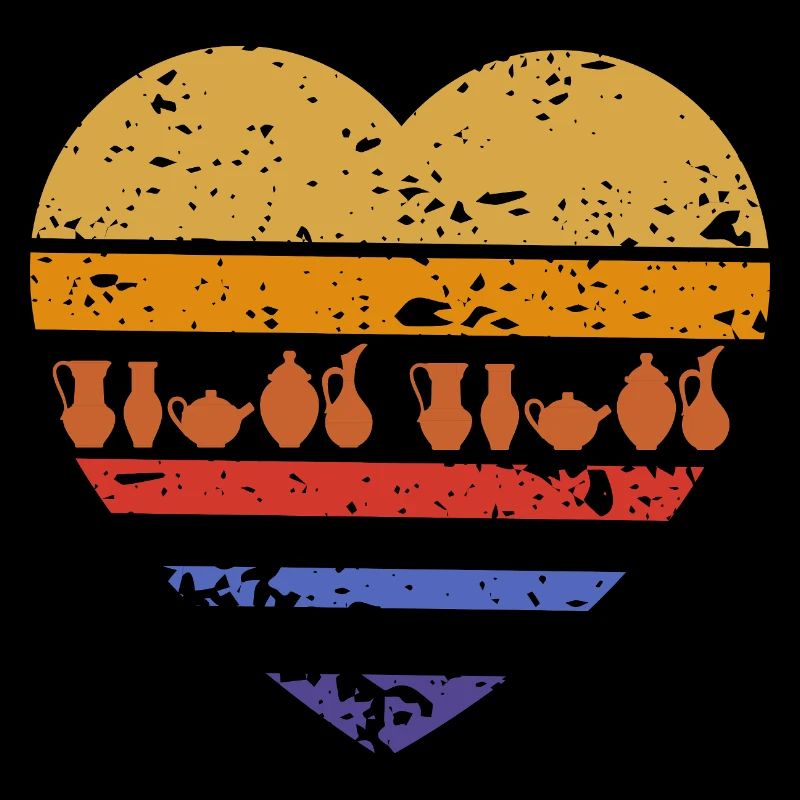 Ceramic Heart Design Lovers Art