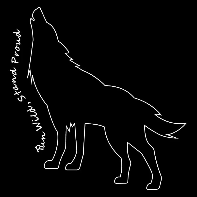 Heulender Wolf Linie Kunst Design