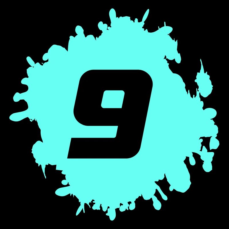 Nine Cyan Splash Graphics