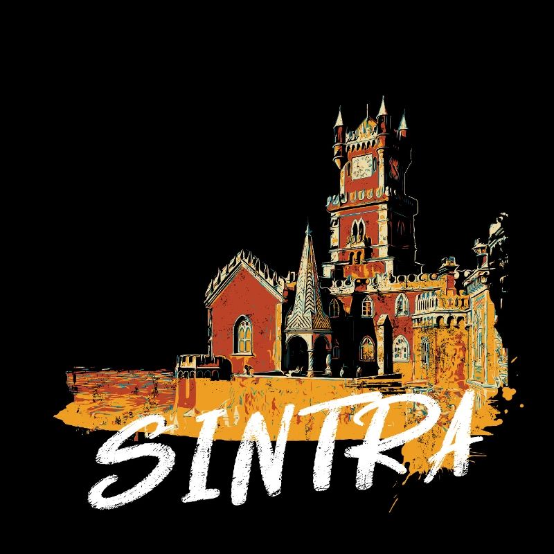 Palais de Pena Sintra illustration colorée