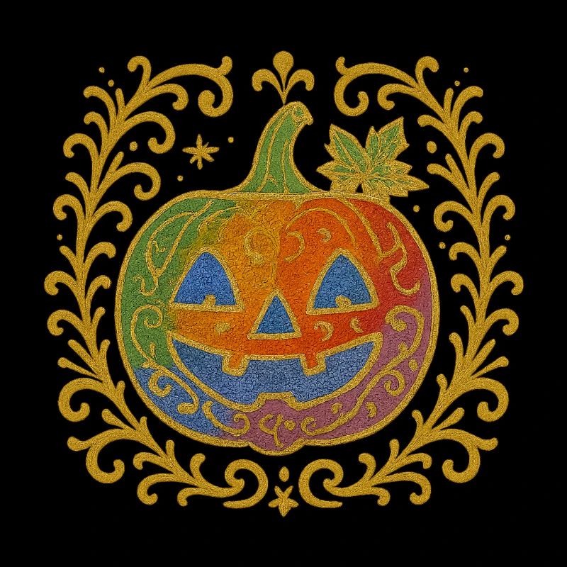 Ornamented glitter pumpkin