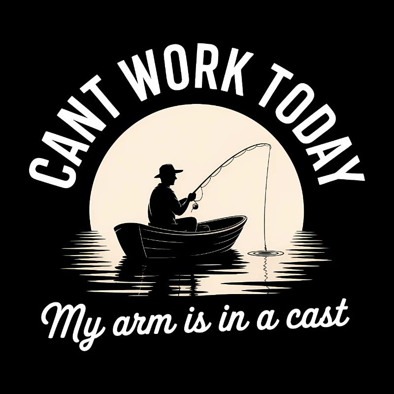 Can't work today, My arm is in a cast - Funny Fish
