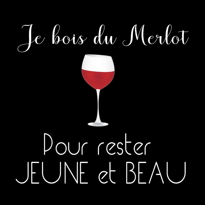 Verre de Merlot Pour Rester Jeune