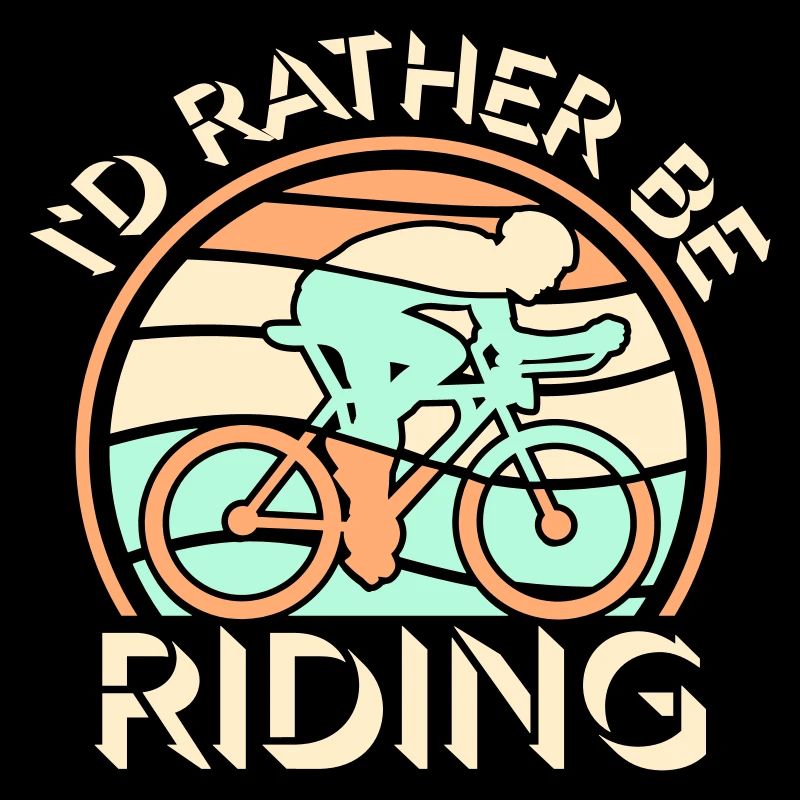Vintage Cyclist I'd Rather Be Riding Retro Logo