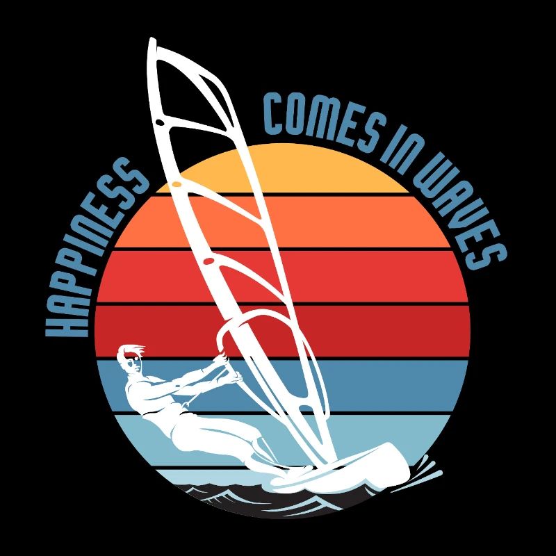 Happiness Comes in Waves Windsurfing Design