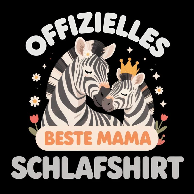 Offizielles Schlafshirt Beste Mama Zebra Geschenk