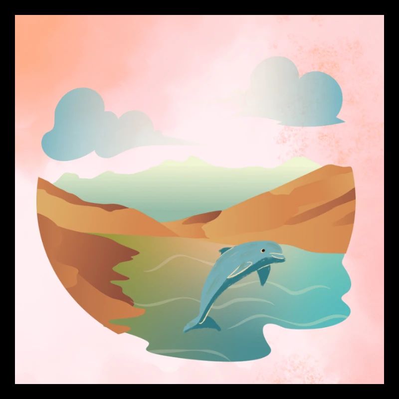 Dolphin in seascape