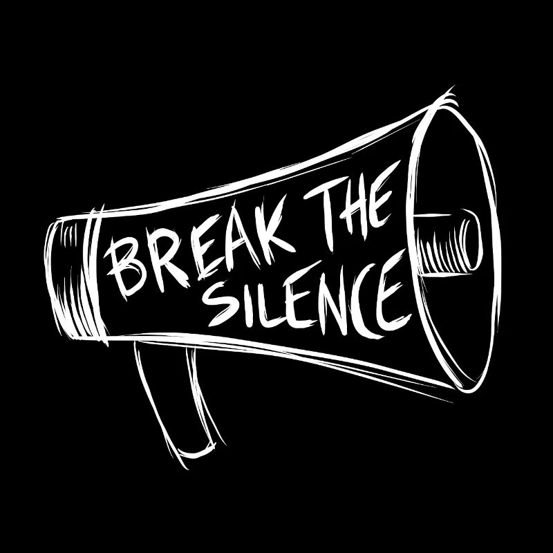 Break the Silence Megaphone Line Art