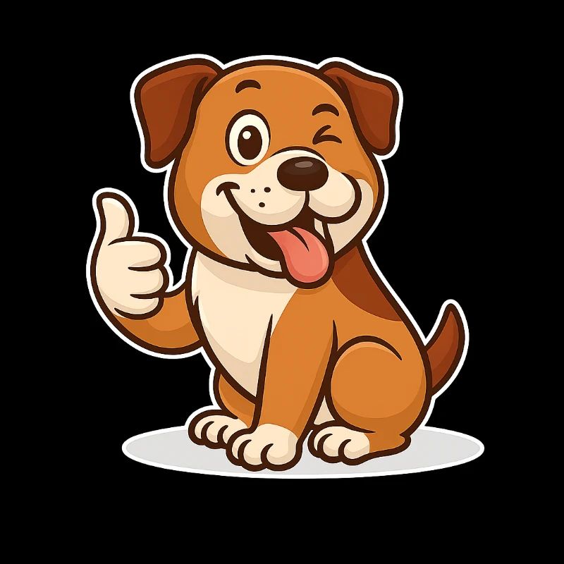 Chien heureux pouces vers le haut