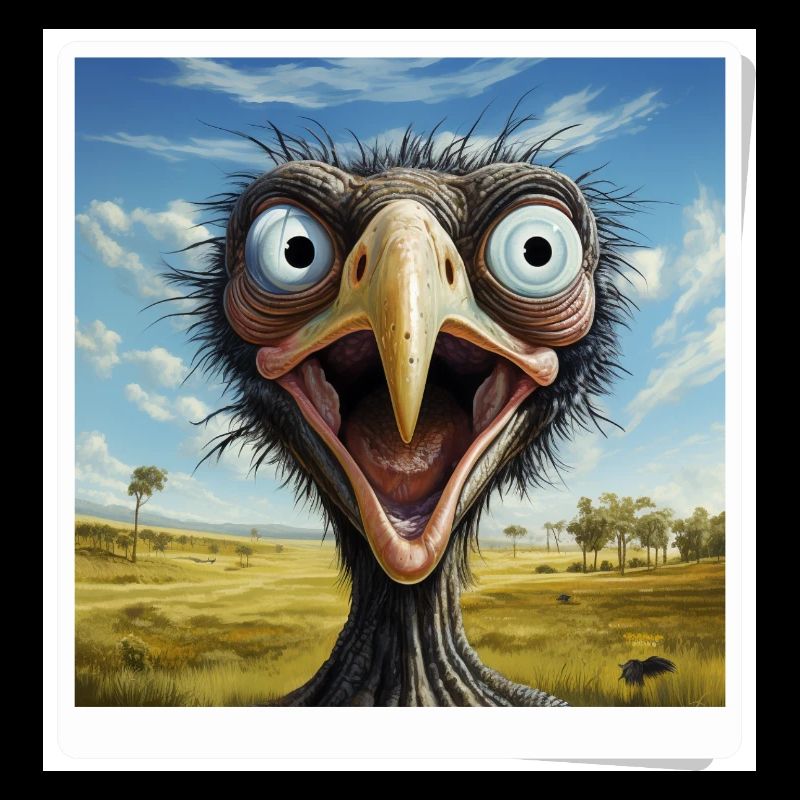 Visage d’autruche bizarre dans la savane