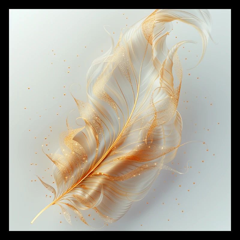 Ätherische Feder leuchtend – Symbol des Lichts