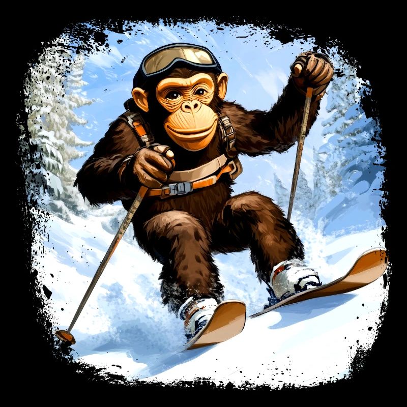 Singe Ski / Singe Skieur