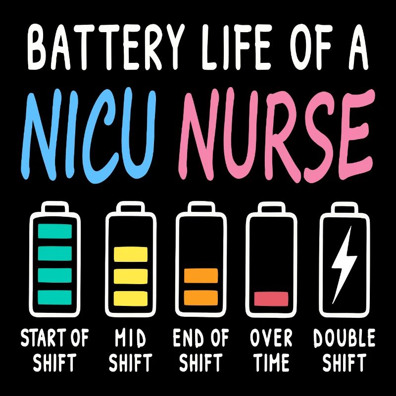 Niveau de batterie d’un soignant néonatal humour