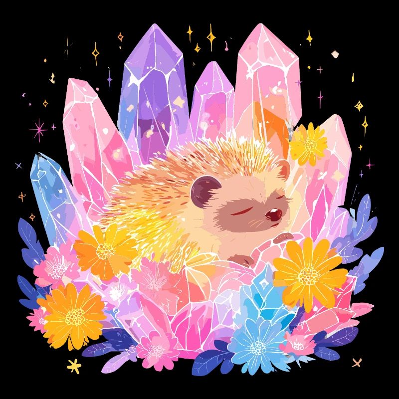 Petit hérisson dans le jardin de cristal