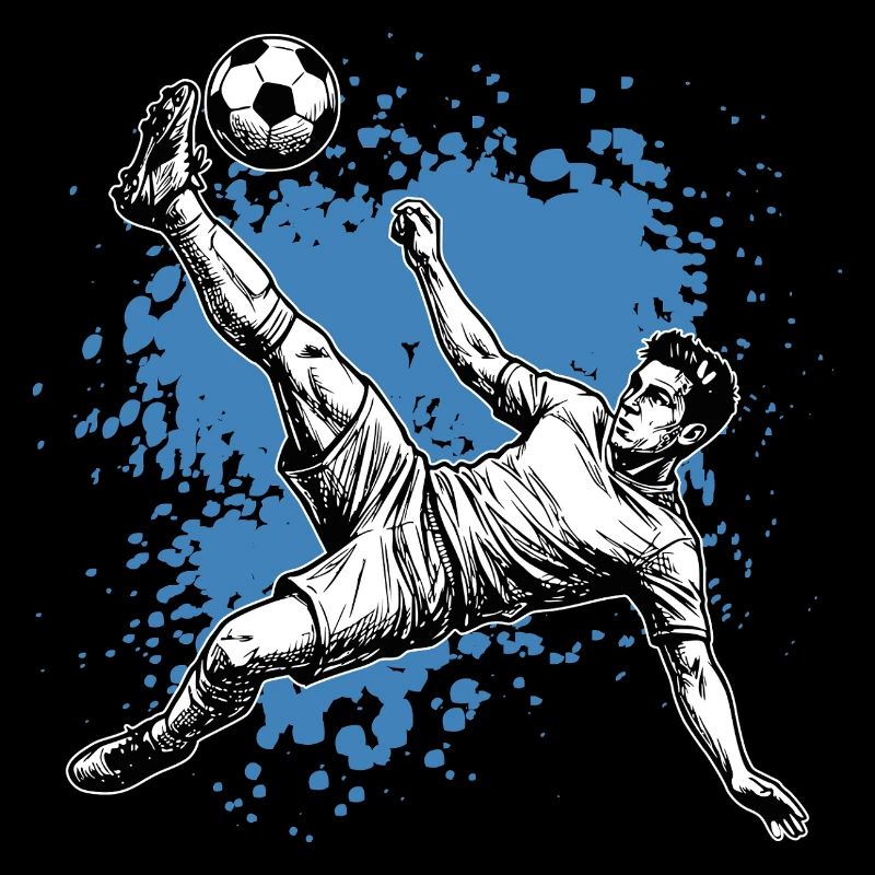 Fußball Schuss Fallrückzieher Tor Seitfallzieher