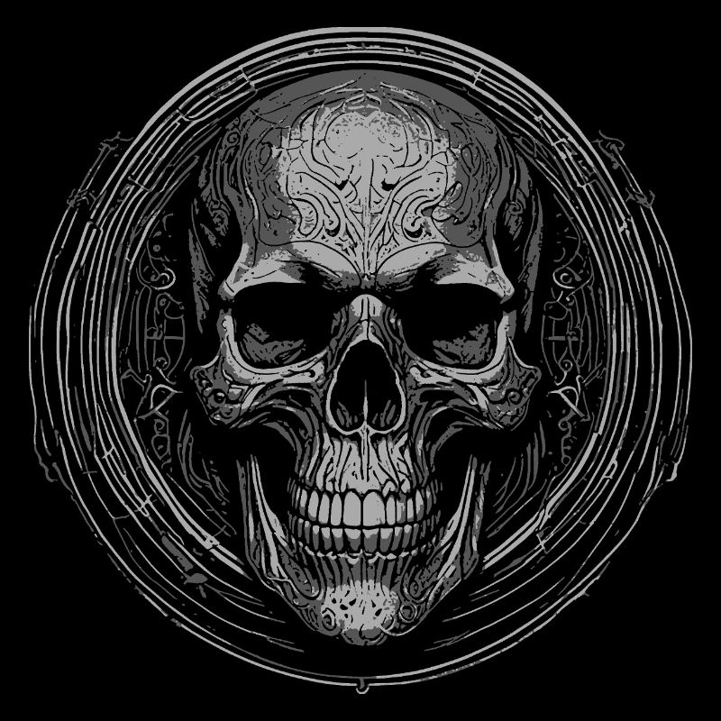 Skull Circle Engraving