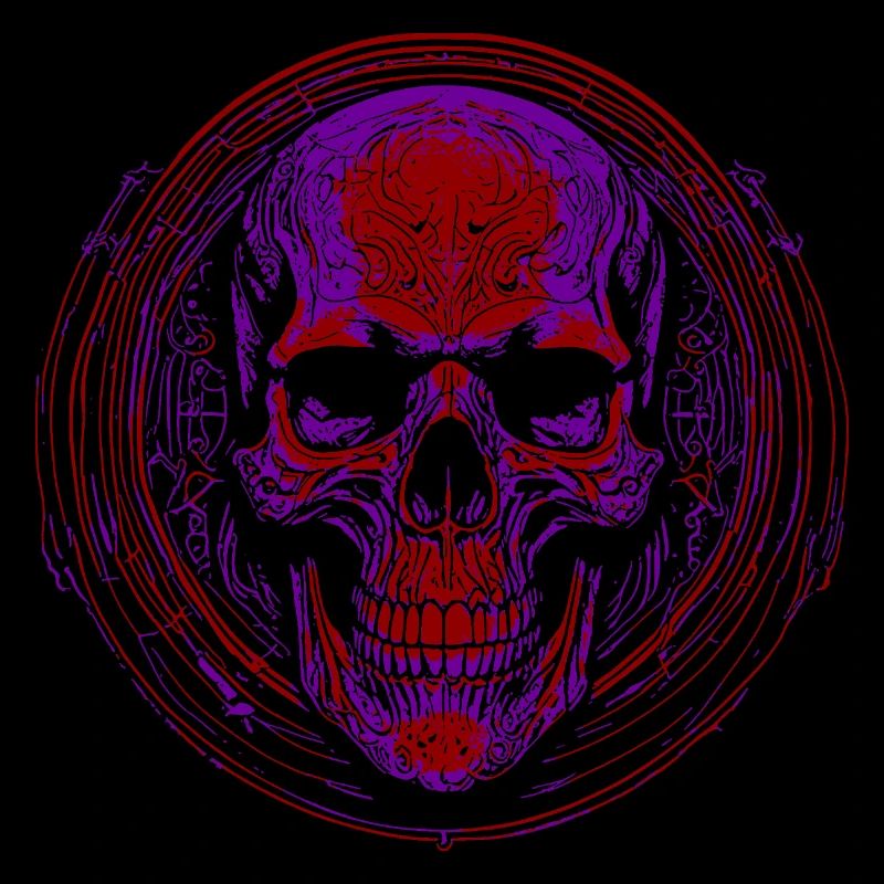 Mandala du Crâne Pourpre