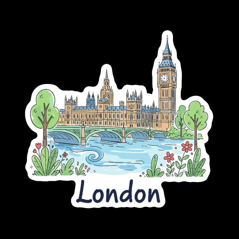 Illustrations du pont parlementaire Big Ben Skyline de Londres