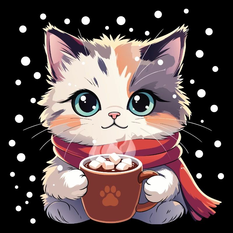 Wintergemütliches Kätzchen