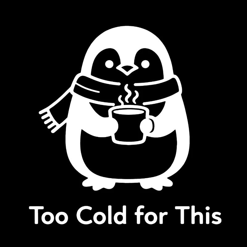 Zu kalt dafür - Pinguin mit Heißgetränk