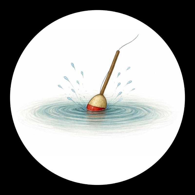 Fishing float in water – minimalist