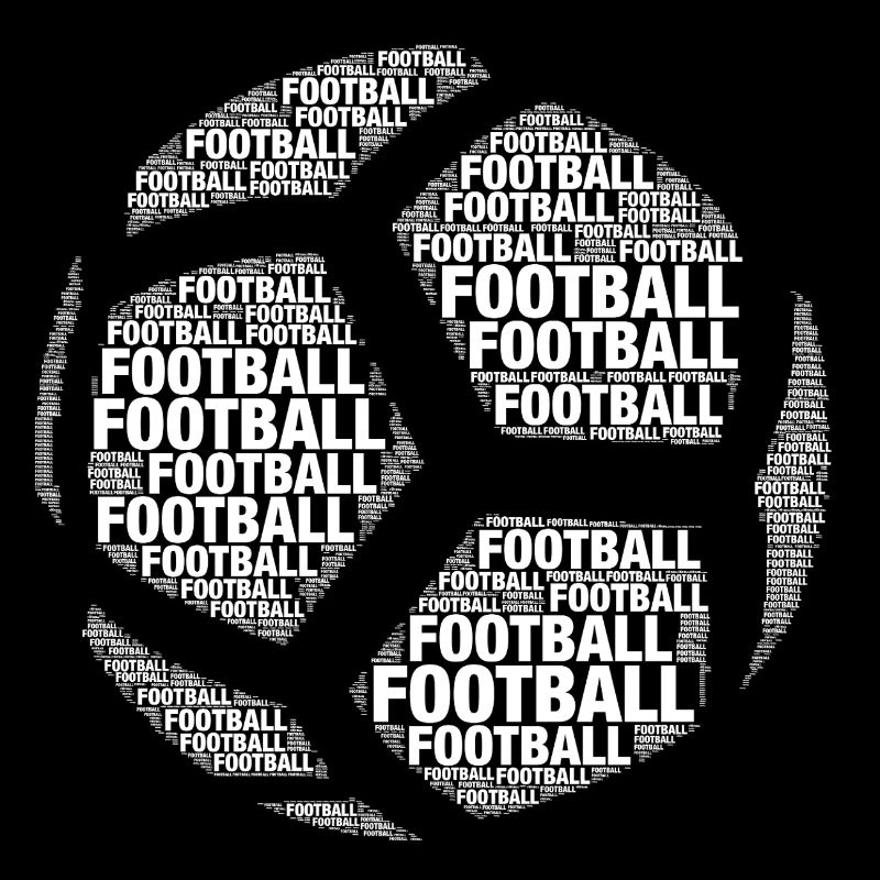 Conception du mot du ballon de football - Blanc