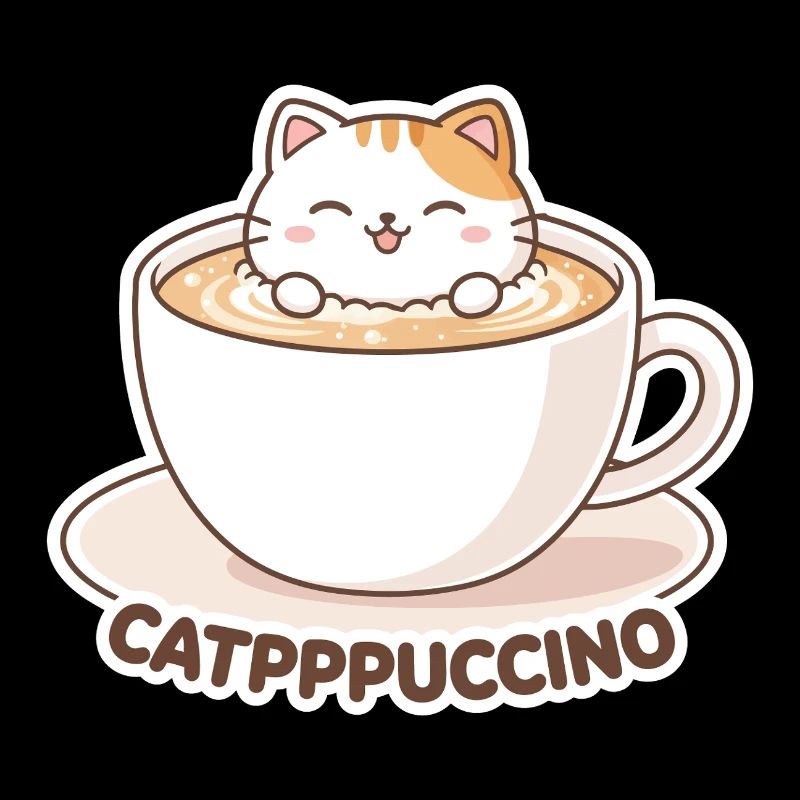 Tasse Catppuccino : Chat mignon dans le café