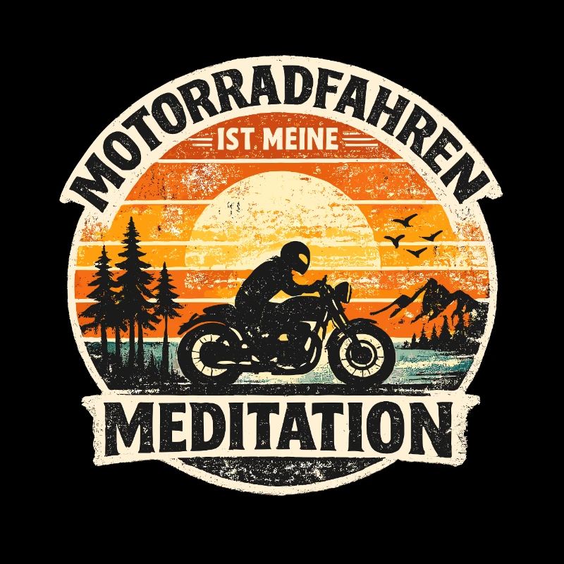 Coucher de soleil de méditation à moto