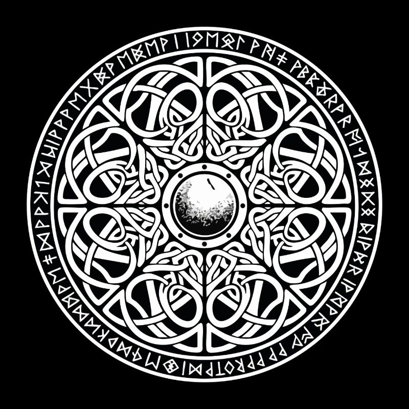 Vegvísir Compass Rune Wikinger-Nordisches Maskottchen