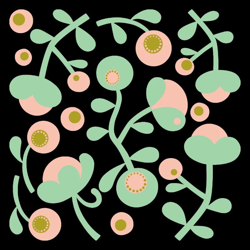 Abstract Peonies L Blush Pink Lime Green