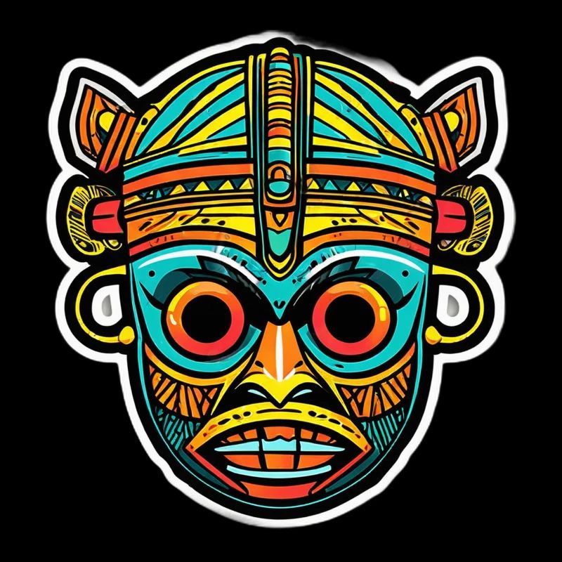 Masque tribal coloré