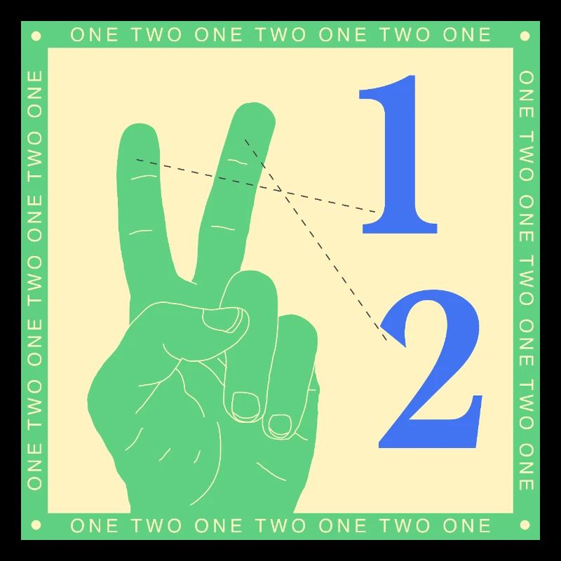 Retro One Two Counting Handgrafik