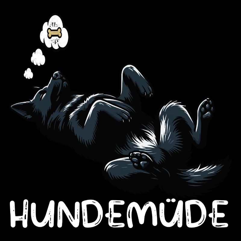 Hundemüde Schwarzer Schäferhund Schäferhundhalter