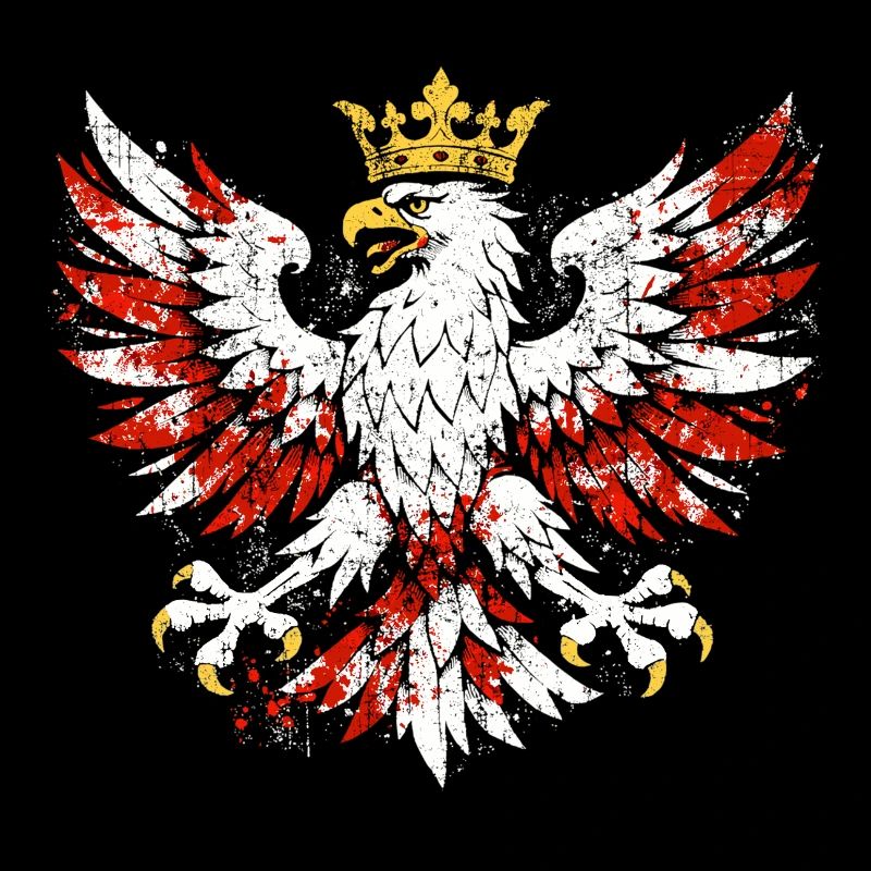 Polnischer Adler Polska Wappen Grunge Design Gold