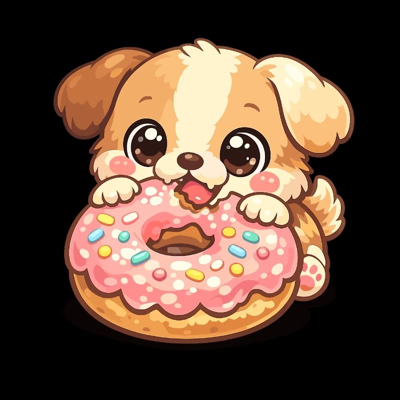 Petit chien et beignet