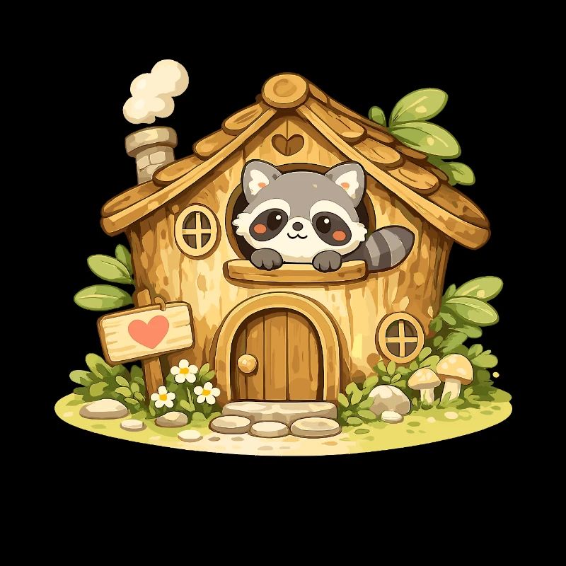 Cuddly Waldhaus Raccoon