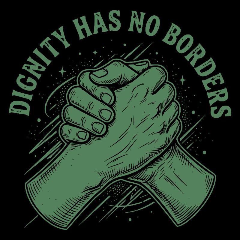 Human Rights Retro Dignity Has No Border Statement