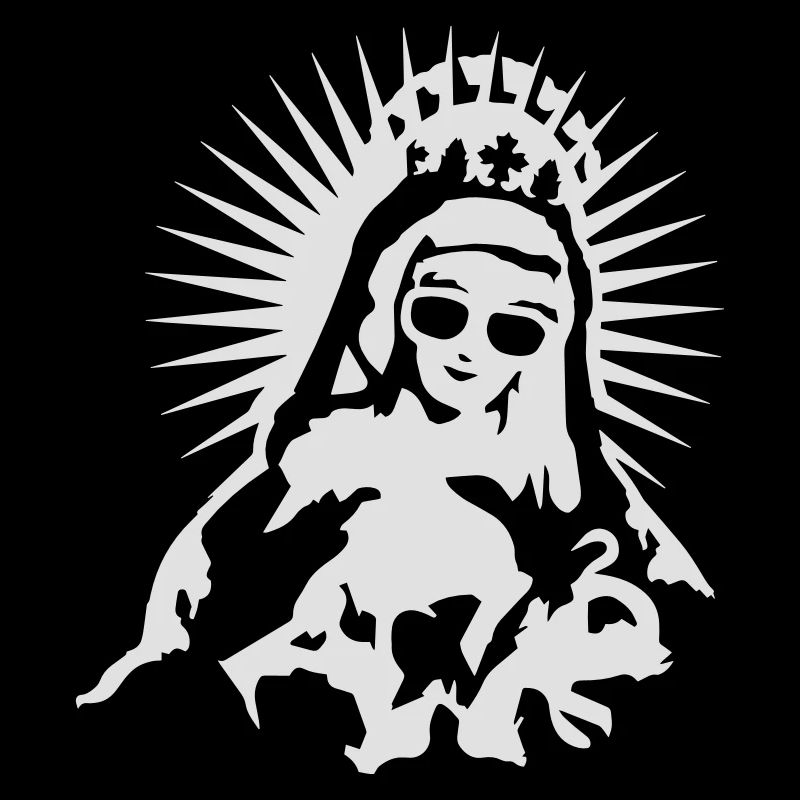 Virgin Mary with a pair of sunglasses