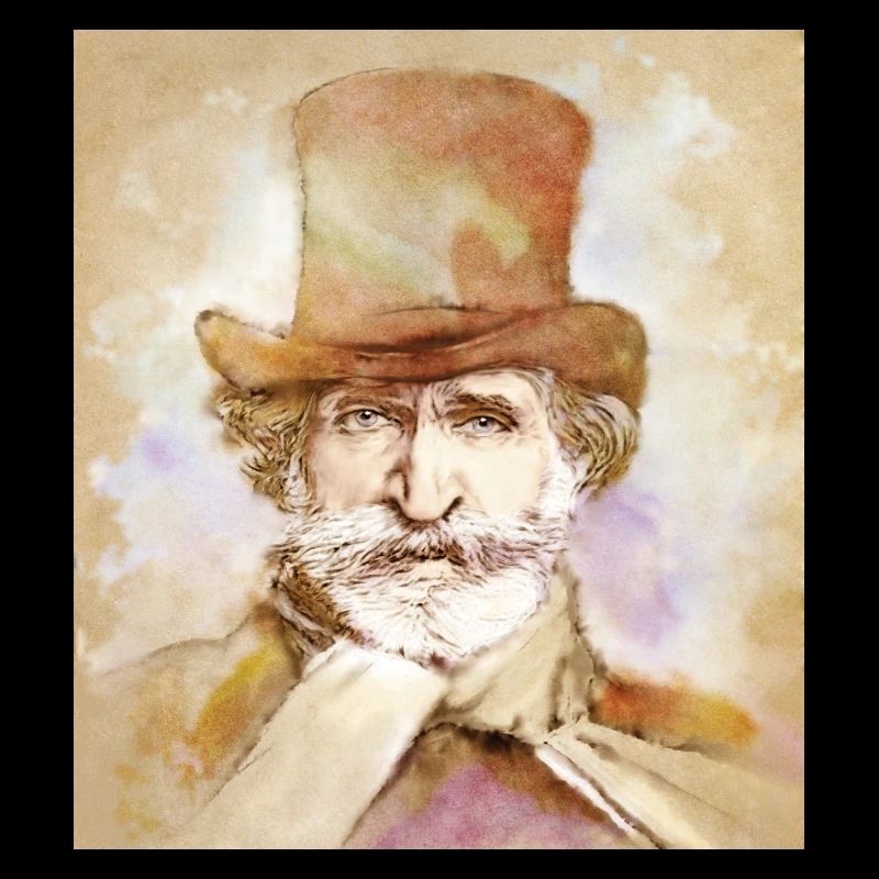Giuseppe Verdi in watercolor style