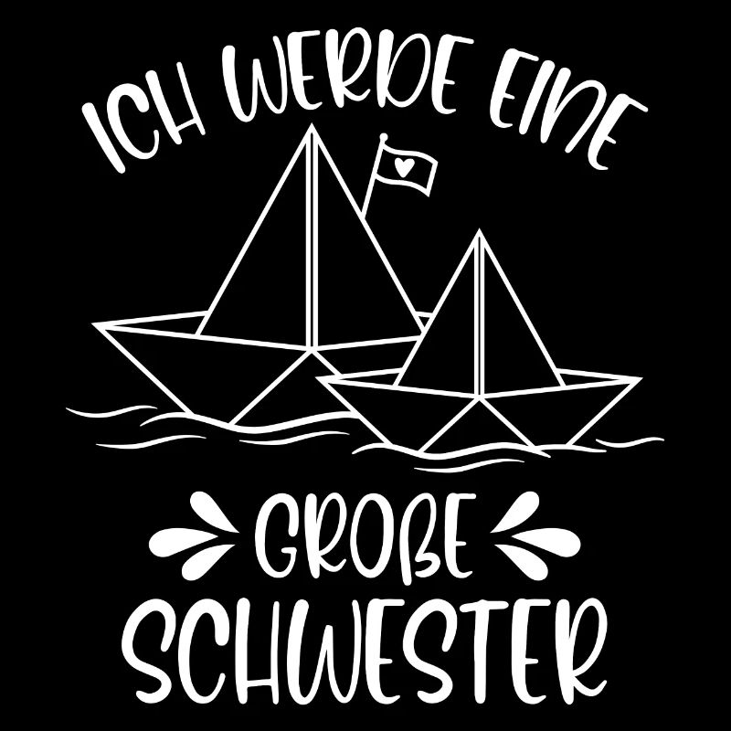 Ich werde eine große Schwester Papierschiff Schiff